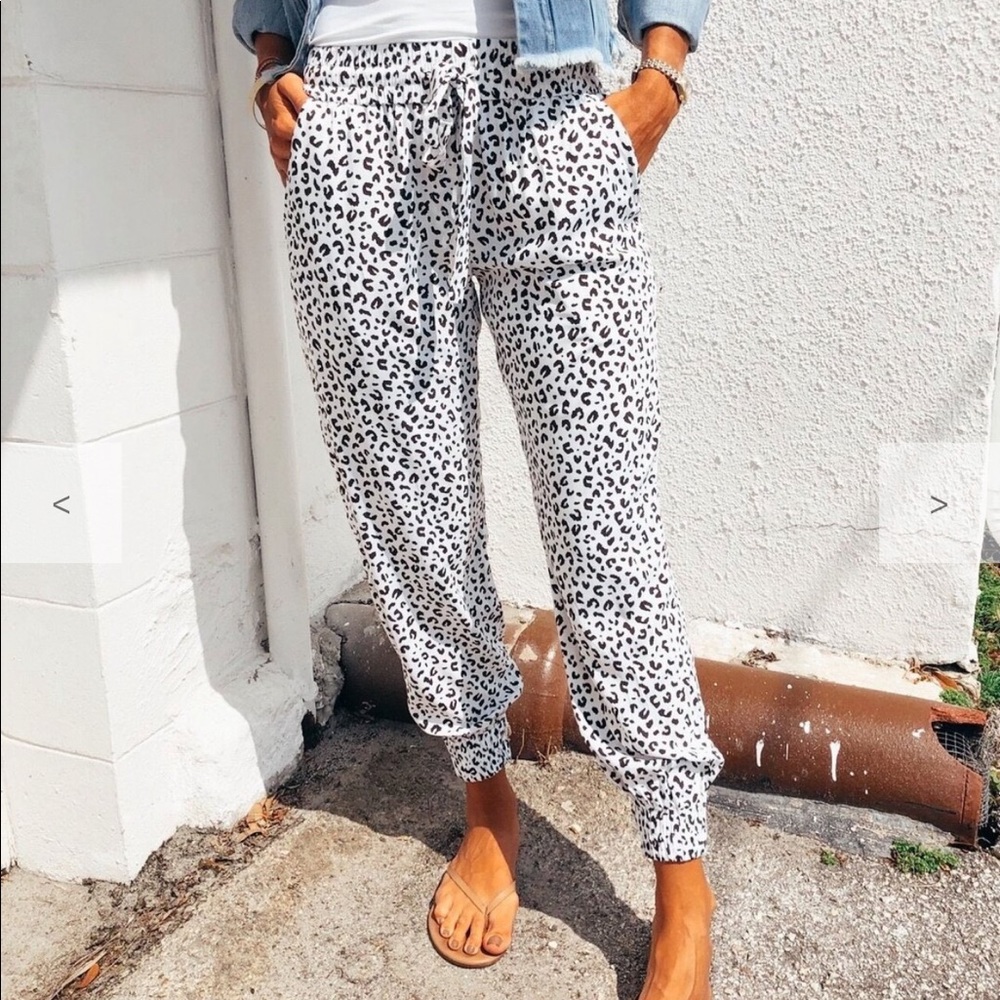 Breezy leopard joggers
